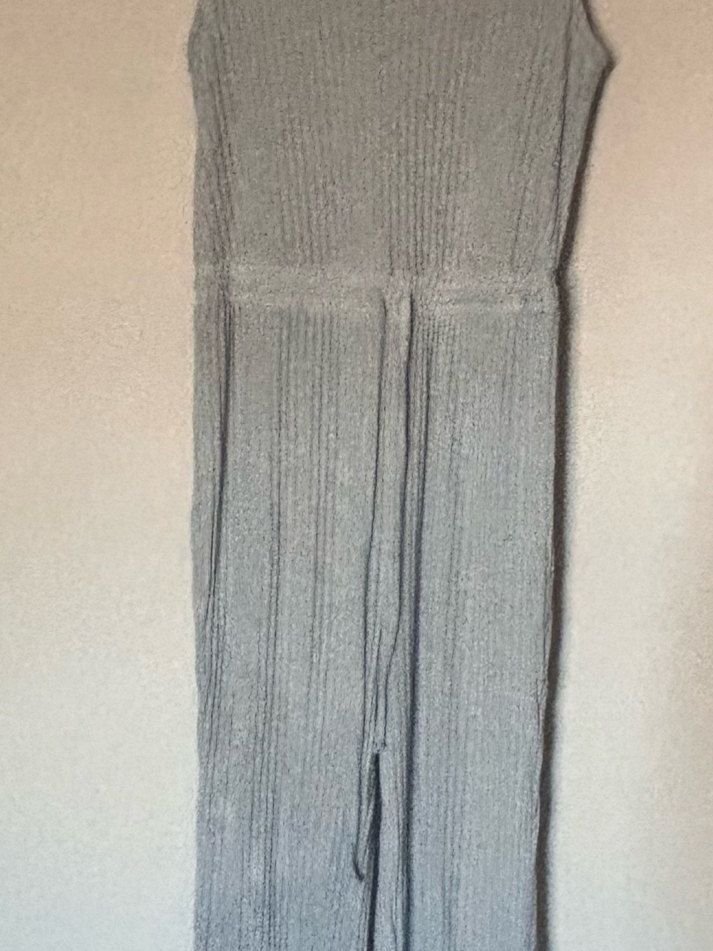 Ribbed Knit Jumpsuit in Light Gray